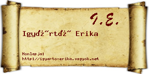 Igyártó Erika névjegykártya